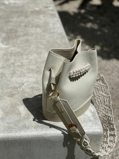 SHAM BUCKET BAG CANVAS - WHITE