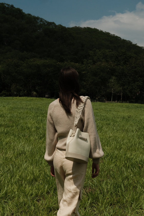 SHAM BUCKET BAG CANVAS - WHITE